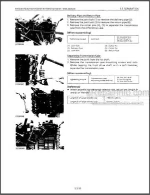 Photo 8 - Kubota B1700 B2100 B2400 Workshop Manual Compact Tractor