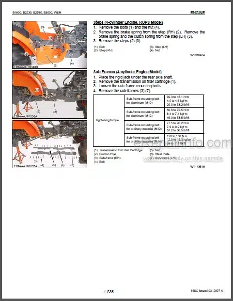 Photo 1 - Kubota B1830 B2230 B2530 B3030 Workshop Manual Tractor