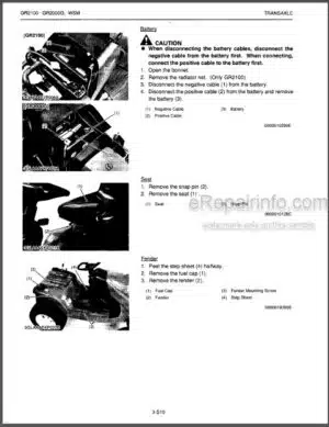 Photo 6 - Kubota GR2100 GR2000G Workshop Manual Lawn Tractor