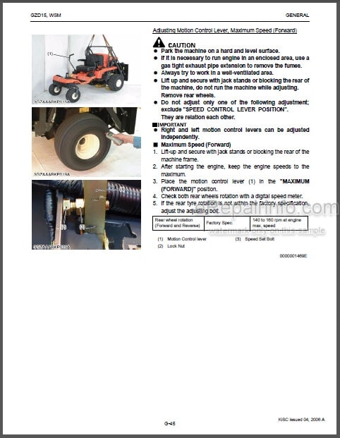 Photo 1 - Kubota GZD15-LD GZD15-HD Workshop Manual Mower