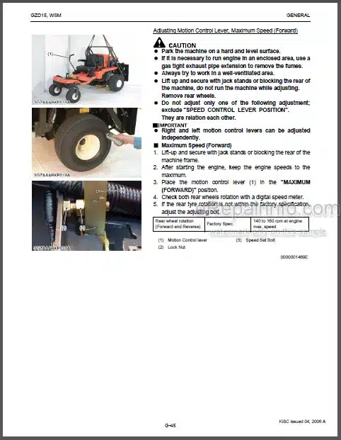 Photo 1 - Kubota GZD15-LD GZD15-HD Workshop Manual Mower