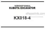 Photo 5 - Kubota KX018-4 Workshop Manual Excavator