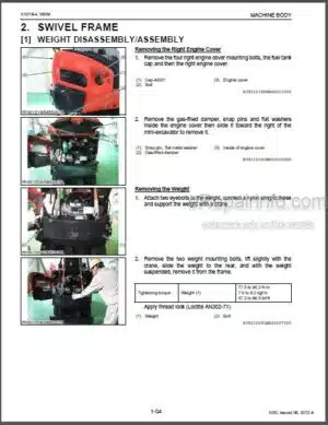 Photo 4 - Kubota KX018-4 Workshop Manual Excavator