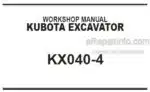Photo 4 - Kubota KX040-4 Workshop Manual Excavator