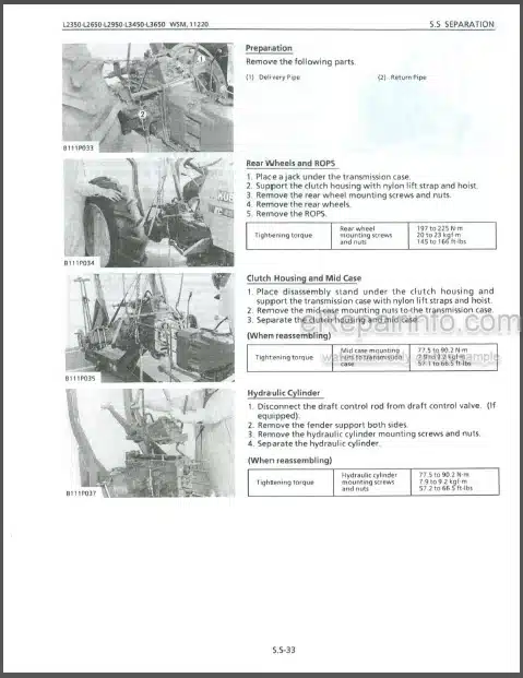 Photo 1 - Kubota L2350 L2650GST L2950GST L3450GST L3650GST Workshop Manual Tractor