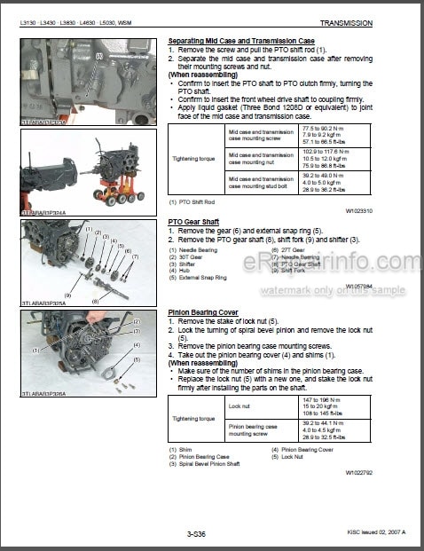 Photo 1 - Kubota L3130 L3430 L3830 L4630 L5030 Workshop Manual Tractor