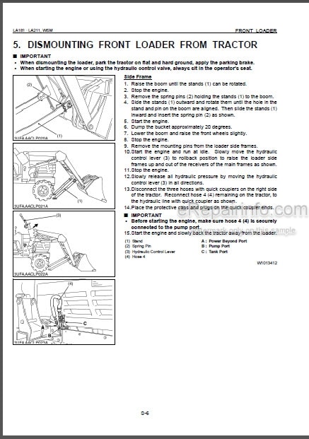 Photo 1 - Kubota LA181 LA211 Workshop Manual Front Loader