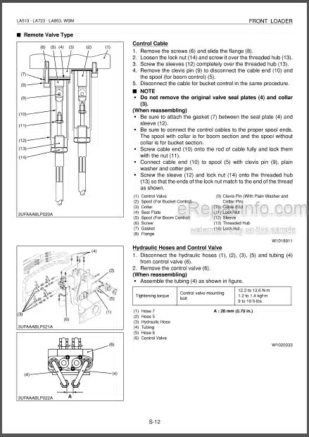 Photo 1 - Kubota LA513 LA723 LA853 Workshop Manual Front Loader