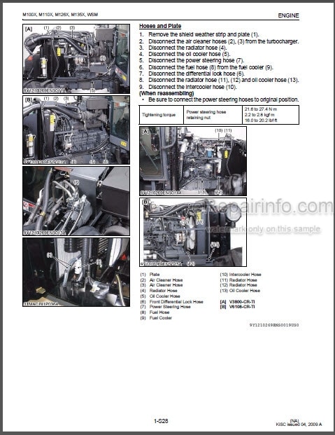 Photo 1 - Kubota M100X M110X M126X M135X Workshop Manual Tractor