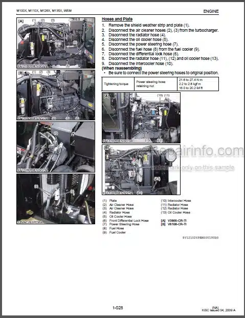 Photo 1 - Kubota M100X M110X M126X M135X Workshop Manual Tractor