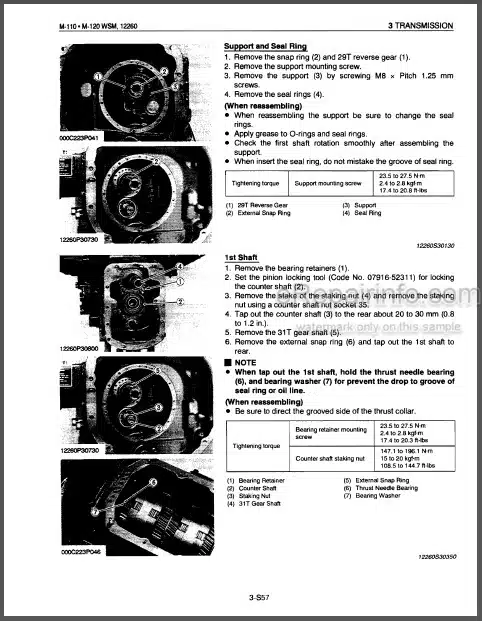 Photo 1 - Kubota M110 M120 Workshop Manual Tractor