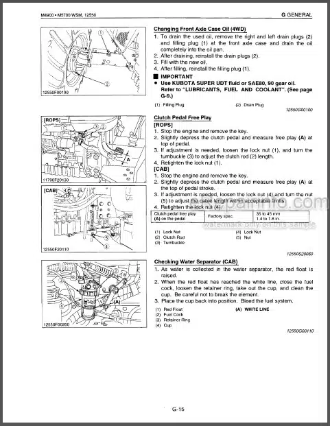 Photo 1 - Kubota M4900 M5700 M4900SU M5700DT-N Workshop And Supplement Manual Tractor Hydraulic Shuttle