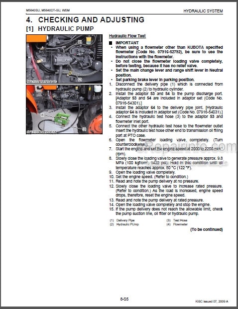 Photo 1 - Kubota M5640SU Workshop Manual Tractor