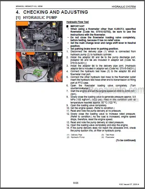 Photo 1 - Kubota M5640SU Workshop Manual Tractor