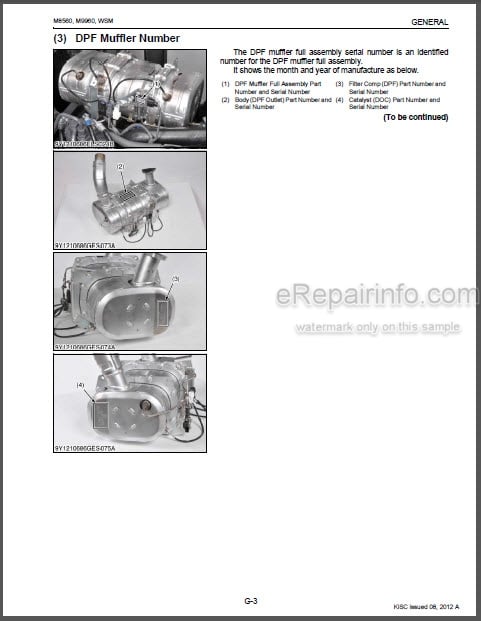 Photo 1 - Kubota M8560 M9960 Workshop Manual Tractor