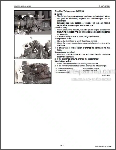 Photo 1 - Kubota MX4700 MX5100 Workshop Manual Tractor