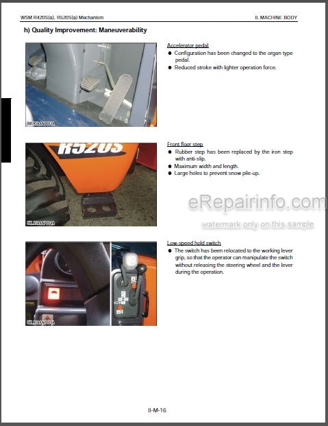 Photo 1 - Kubota R420A R520A R420S R520S Minor Change Version Workshop Manual Wheel Loader