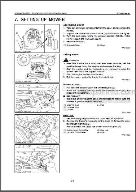 Photo 1 - Kubota RCK48-15BX RCK48-22BX RCK54-15BX RCK54-22BX RCK60B-22BX Workshop Manual Rotary Mower