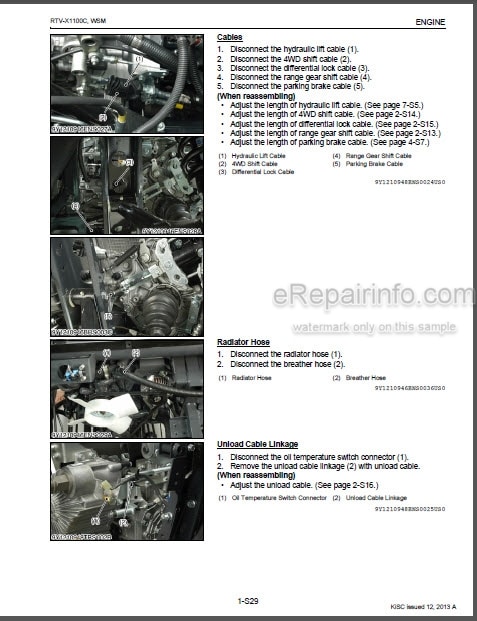 Photo 1 - Kubota RTV-X1100C Workshop Manual Utility Vehicle