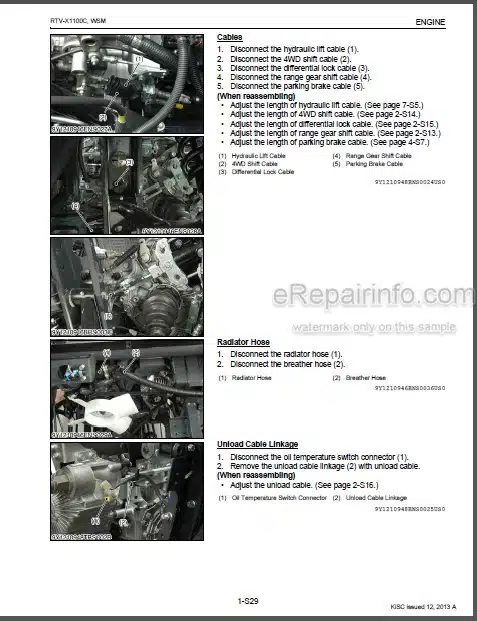 Photo 1 - Kubota RTV-X1100C Workshop Manual Utility Vehicle