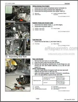 Photo 8 - Kubota M95X M105X M125X Workshop Manual Tractor