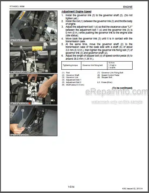 Photo 1 - Kubota RTV400CI Workshop Manual Utility Vehicle