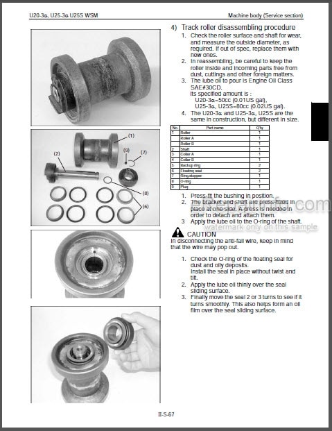 Photo 1 - Kubota U25S U20-3A U25-3A Workshop Manual Service Chapter Excavator