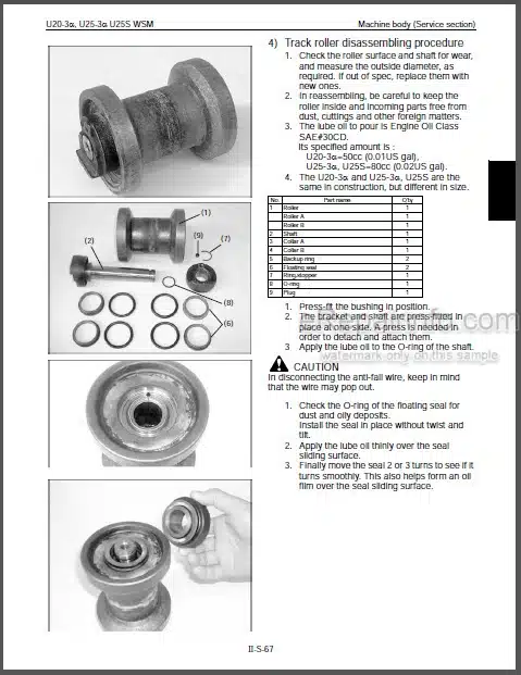 Photo 1 - Kubota U25S U20-3A U25-3A Workshop Manual Service Chapter Excavator