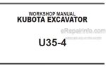 Photo 4 - Kubota U35-4 Workshop Manual Excavator
