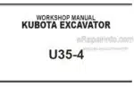 Photo 4 - Kubota U35-4 Workshop Manual Excavator