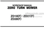 Photo 4 - Kubota ZD18 ZD21 ZD28 ZD18F ZD21F ZD28F Workshop Manual Zero Turn Mower