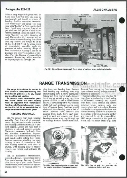 Photo 1 - Allis Chalmers 7010 7020 7030 7040 7045 7050 7060 7080 Shop Manual Tractor