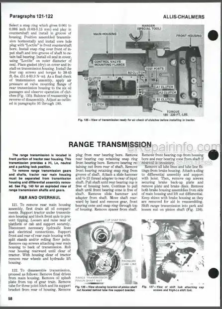 Photo 1 - Allis Chalmers 7010 7020 7030 7040 7045 7050 7060 7080 Shop Manual Tractor