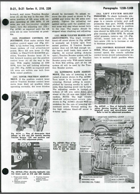 Photo 1 - Allis Chalmers Models D-21 D-21 Series II 210 220 Shop Manual Tractor