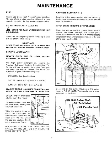 Photo 1 - Ford 830 1130 Operators Manual Rider Mower Tractor 42083020