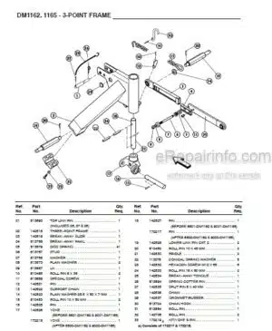 Photo 1 - Gehl 1162 1165 Parts Manual Disc Mower 909794