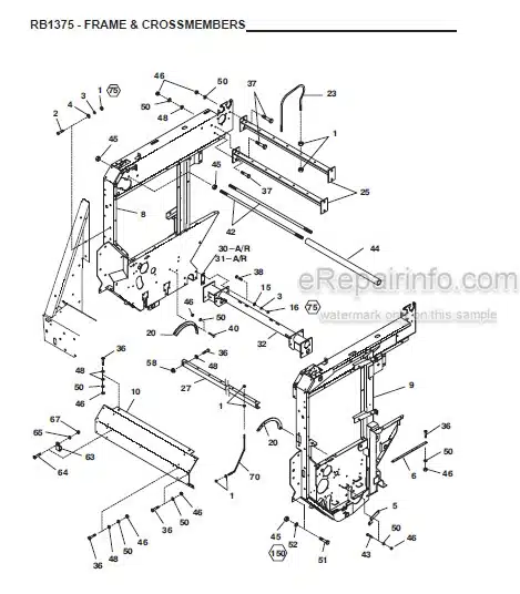 Photo 1 - Gehl 1375 Parts Manual Variable Chamber Round Baler 908172