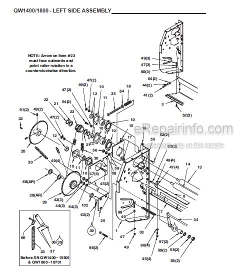 Photo 1 - Gehl 1400 1800 Service Parts Manual Quick Wrap 907082