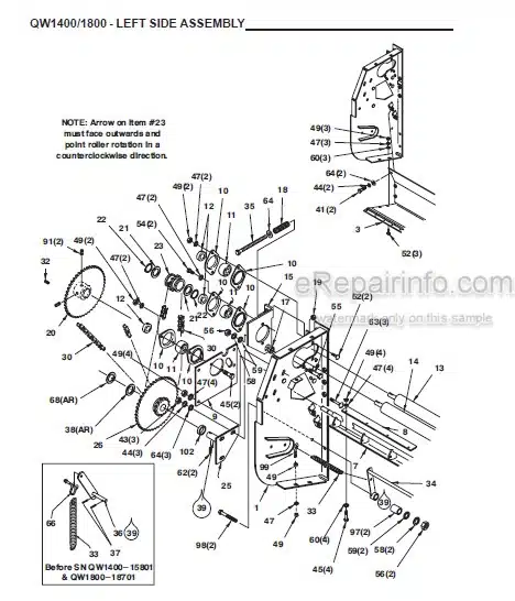 Photo 1 - Gehl 1400 1800 Service Parts Manual Quick Wrap 907082