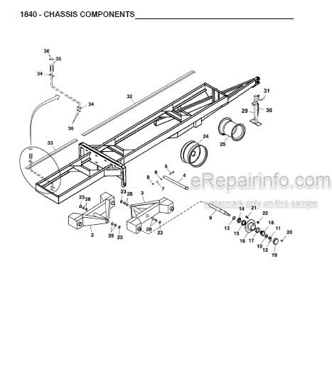 Photo 1 - Gehl 1840 Parts Manual Forage Box Chassis Units 909861