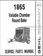 Photo 4 - Gehl 1865 Service Parts Manual Variable Chamber Round Baler 904114