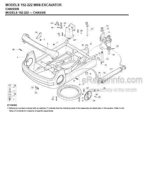 Photo 1 - Gehl 192 222 Parts Manual Mini Excavator 908539