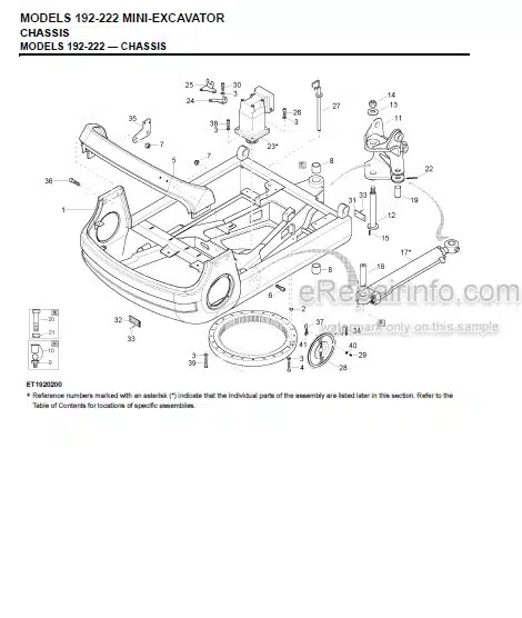 Photo 1 - Gehl 192 222 Parts Manual Mini Excavator 908539