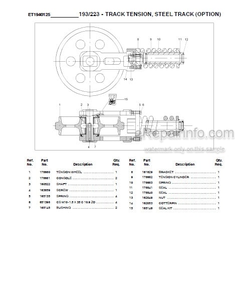 Photo 1 - Gehl 193 223 Parts Manual Compact Excavator
