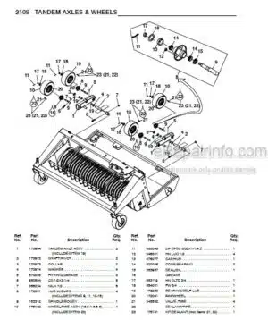 Photo 2 - Gehl 2109 Parts Manual Windrow Merger 918016