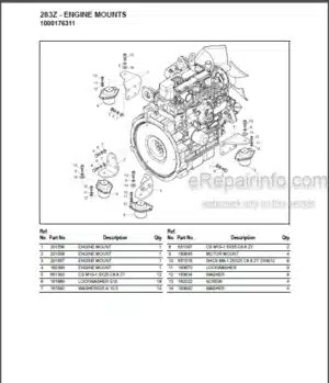 Photo 2 - Gehl 283Z Parts Manual Compact Excavator 918253