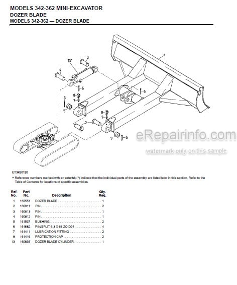 Photo 1 - Gehl 342 362 Parts Manual Mini Excavator 908541