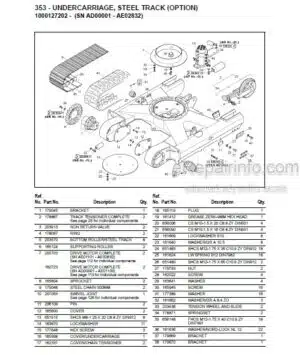 Photo 2 - Gehl 353 373 Parts Manual Compact Excavator 918039