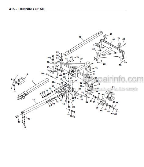 Photo 1 - Gehl 408 410 412 415 417 612 614 617 622 Parts Manual Running Gear 909858