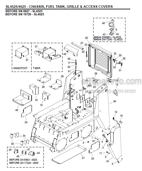 Photo 1 - Gehl 4525 4625 Service Parts Manual Skid Loader 907263